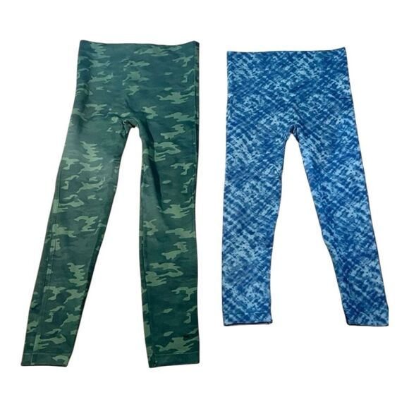 SPANX lot of 2 size large green camo 24” inseam and blue/gray 21” inseam - Picture 1 of 8